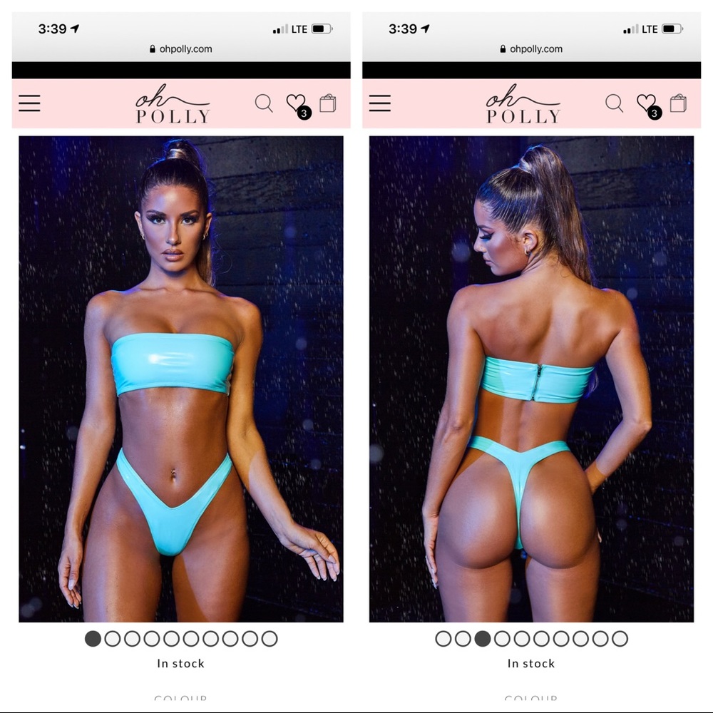 Lost in Paradise Vinyl Bandeau Bikini TOP